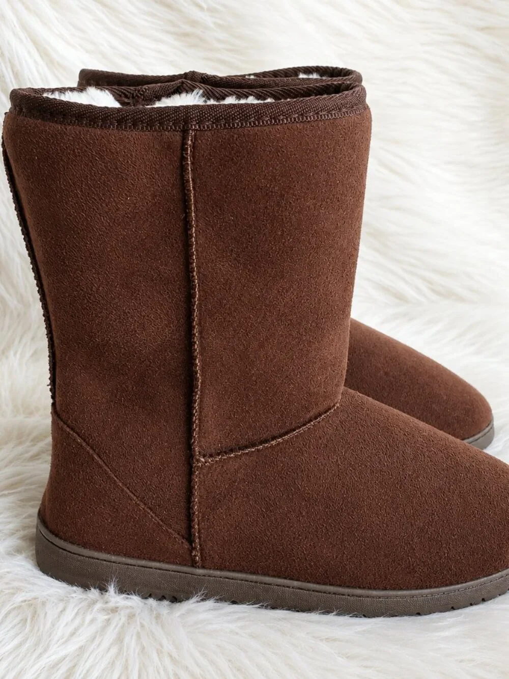 Dawgs Chocolate Faux Suede Microfiber Mid-Calf Boots SZ 6